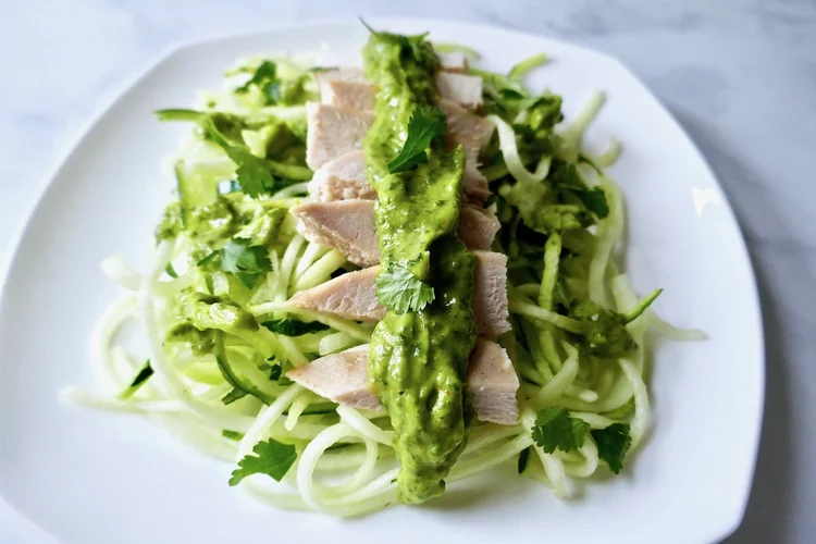 Spicy Avocado Sauce Over Chicken & Zoodles — Tasting Page